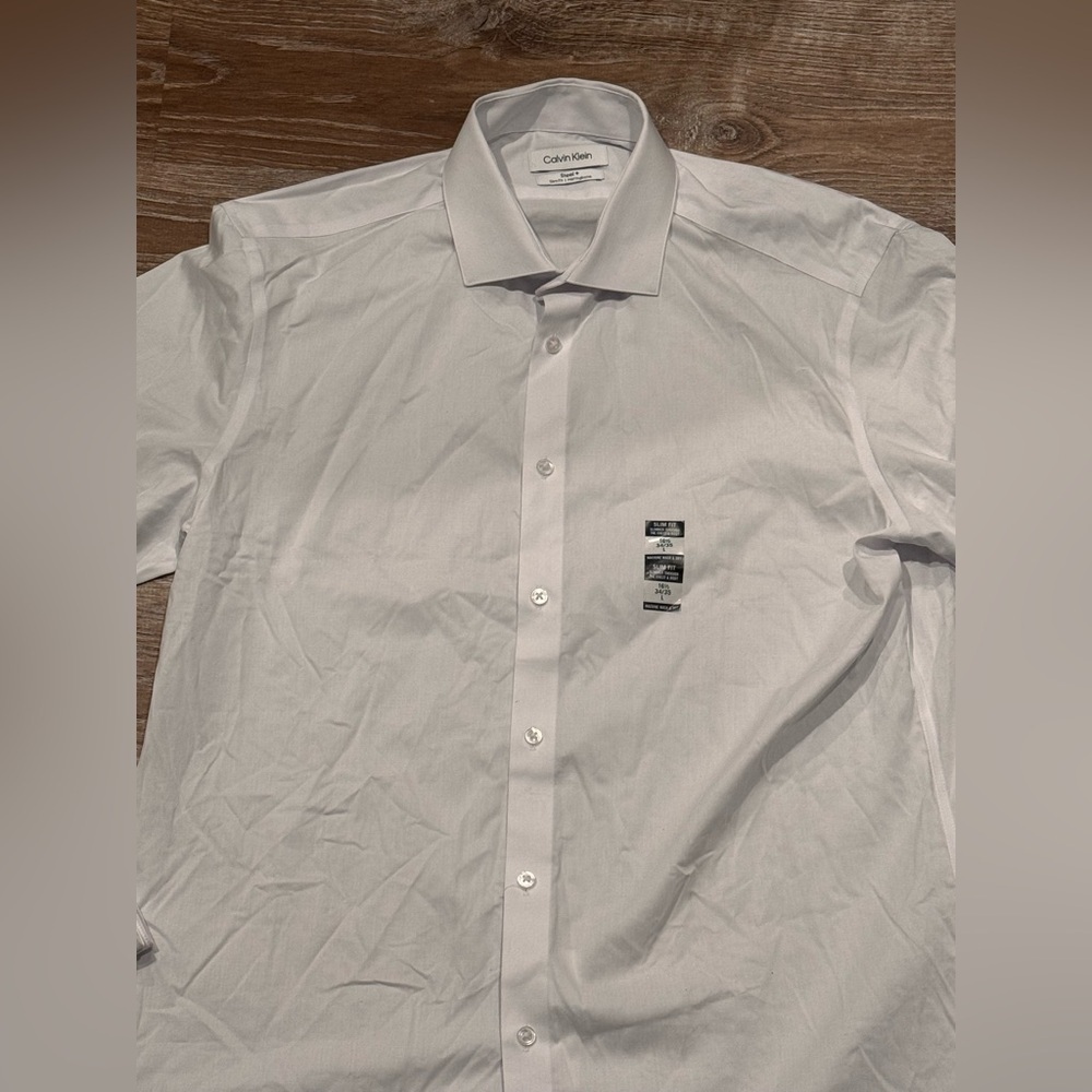 Cotton Herringbone Slim Fit Dress Shirt - Picture 6 of 8